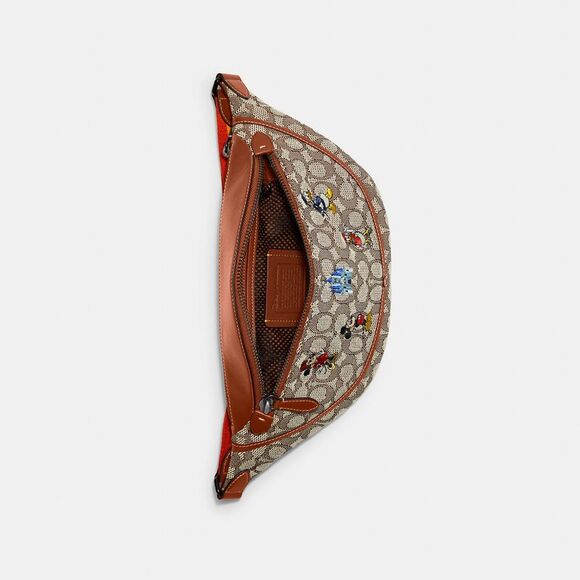 ALMOST PERFECT Coach Disney X Coach League Belt Bag  Sig Textile Jacquard  Micke - Picture 4 of 7